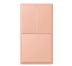Interrupteur*Jung Interrupteur, LS 990, Double vertical, Le Corbusier Rose Clair 32102, Va-et-vient x2, Va-et-vient x1, Le Corbusier Rose Clair 32102, L8,1cm, H15,2cm -