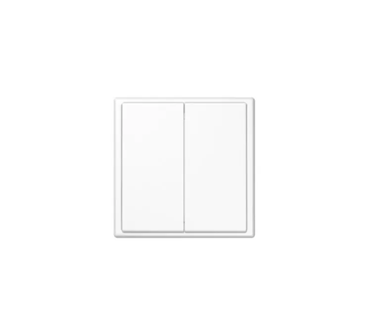 Interrupteur, LS 990, Simple, Blanc brillant, Poussoir x2, Blanc, L8,1cm, H8,1cm - Jung