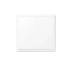 Interrupteur, LS 990, Simple, Blanc mat, Poussoir x2, Blanc mat, L8,1cm, H8,1cm - Jung