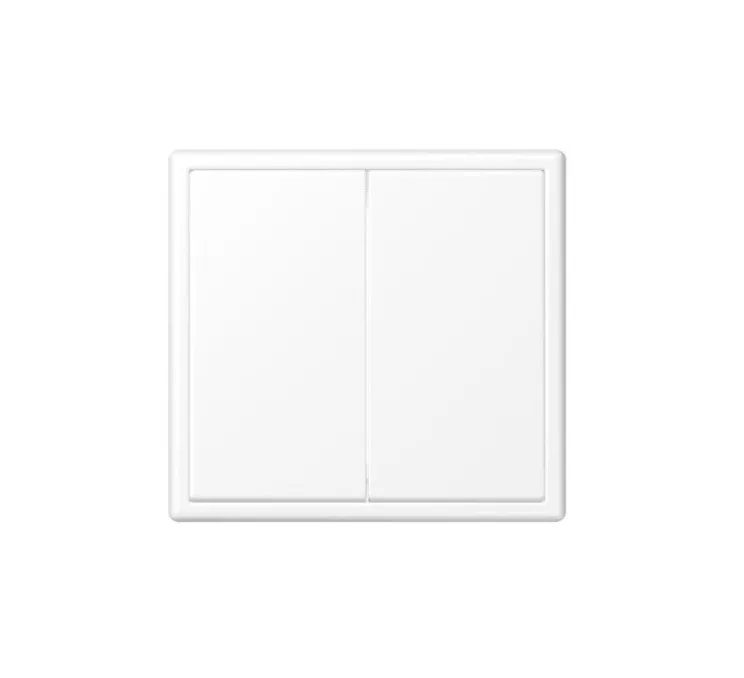 Interrupteur, LS 990, Simple, Blanc mat, Poussoir x2, Blanc mat, L8,1cm, H8,1cm - Jung