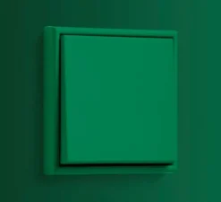 Interrupteur, LS 990, Simple, Le Corbusier Vert foncé 32050, Va-et-vient x1, Le Corbusier Vert foncé 32050, L8,1cm, H8,1cm - Jung