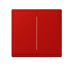 Interrupteur, LS 990, Simple, Le Corbusier Rouge Vermillon 31 32090, Va-et-vient x2, Le Corbusier Rouge Vermillon 31 32090, L8,1cm, H8,1cm - Jung
