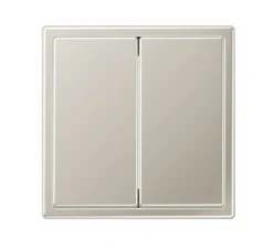 Interrupteur, LS 990, Simple, Métal Inox, Va-et-vient x1, Poussoir x1, Métal Inox, L8,1cm, H8,1cm - Jung