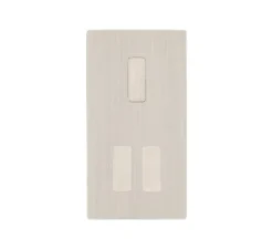 Interrupteur*Modelec Interrupteur, M, Double vertical, Nickel brossé, Va-et-vient ou poussoir x1, Va-et-vient ou poussoir x2, Nickel brossé, L8cm, H15,1cm -