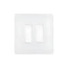 Interrupteur, M, Simple, Blanc mat, Va-et-vient ou poussoir x2, Blanc, L8cm, H8cm - Modelec