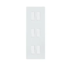 Interrupteur*Modelec Interrupteur, M, Triple vertical, Blanc mat, Va-et-vient ou poussoir x2, Va-et-vient ou poussoir x2, Va-et-vient ou poussoir x2, Blanc, L8cm, H22,2cm -