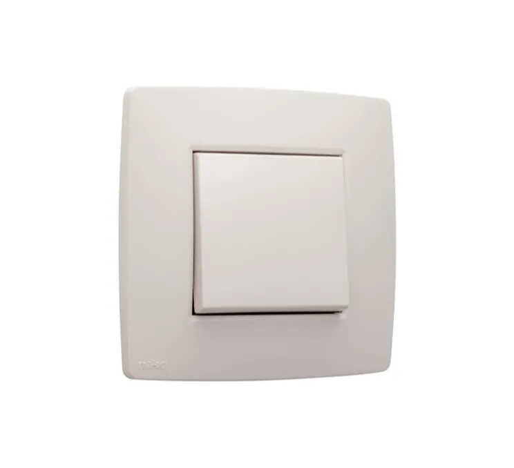 Interrupteur, Original, Simple, Light grey, Va-et-vient x1, Light grey, L8,3cm, H8,3cm - Niko