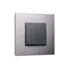 Interrupteur, Pure, Simple, Stainless steel on anthracite, Va-et-vient x1, Anthracite coated, L9,5cm, H9,5cm - Niko