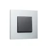 Interrupteur, Pure, Simple, Alu grey brushed, Va-et-vient x1, Anthracite coated, L9,5cm, H9,5cm - Niko