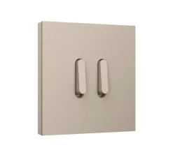 Interrupteur*Niko Interrupteur, Rocker, Simple, Steel champagne coated, Va-et-vient x2, Steel champagne coated, L9,5cm, H9,5cm -
