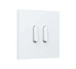 Interrupteur*Niko Interrupteur, Rocker, Simple, Steel white coated, Va-et-vient x2, Steel white coated, L9,5cm, H9,5cm -