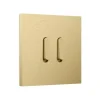 Interrupteur, Rocker, Simple, Alu gold brushed, Va-et-vient x2, Alu gold brushed, L9,5cm, H9,5cm - Niko