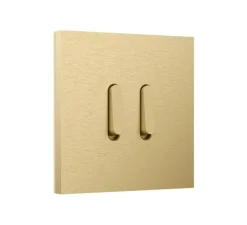 Interrupteur, Rocker, Simple, Alu gold brushed, Va-et-vient x2, Alu gold brushed, L9,5cm, H9,5cm - Niko