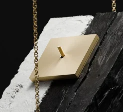 Interrupteur, Toggle, Simple, Alu gold brushed, Va-et-vient x1, Alu gold brushed, L9,5cm, H9,5cm - Niko