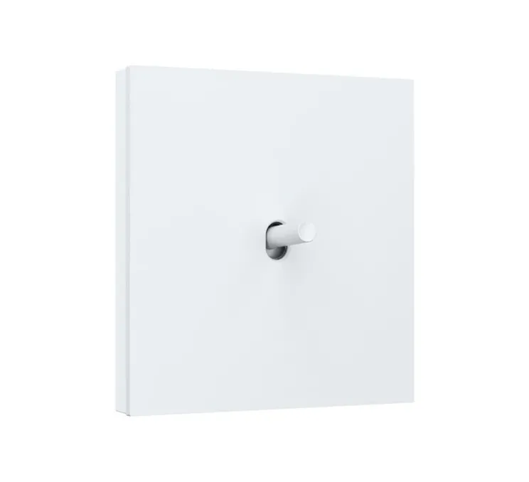 Interrupteur, Toggle, Simple, Steel white coated, Va-et-vient x1, Steel white coated, L9,5cm, H9,5cm - Niko