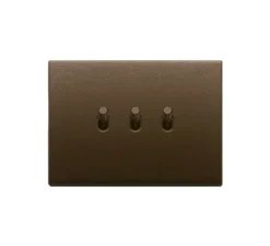 Interrupteur, Vintage, Simple, Bronze foncé brossé, Poussoir x3, Bronze, L12,5cm, H9,5cm - Vimar