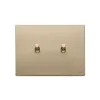 Interrupteur, Vintage, Simple, Or satiné, Poussoir x2, Or satiné, L12,5cm, H9,5cm - Vimar