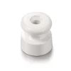 Prise*Fontini Isolateur pour câble tressé, Garby, Porcelaine blanc, Paquet de 5 pièces, L10cm, H4,2cm -