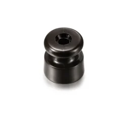 Prise*Fontini Isolateur pour câble tressé, Garby, Porcelaine marron, Paquet de 5 pièces, L10cm, H4,2cm -