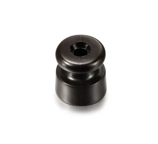 Prise*Fontini Isolateur pour câble tressé, Garby, Porcelaine marron, Paquet de 5 pièces, L10cm, H4,2cm -