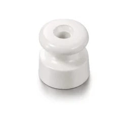 Isolateur pour câble tressé, Garby, Porcelaine blanc, Paquet de 25 pièces, L10cm, H4,2cm - Fontini