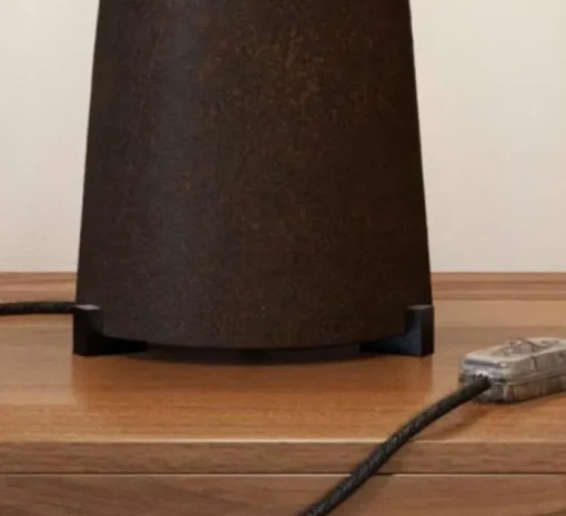 Kit pieds en bois, support pour lampe de table, série Materia, bois de hêtre noir, L3cm, H2cm - Creative Cables