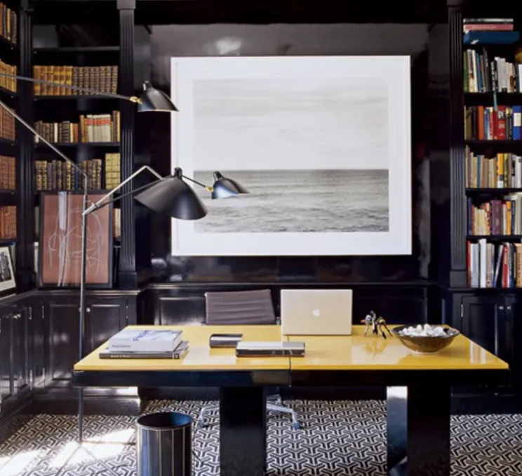 Lampadaire, 3 bras pivotants, noir, H210cm - Serge Mouille