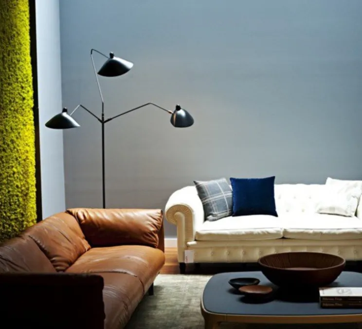 Lampadaire, 3 bras pivotants, noir, H210cm - Serge Mouille