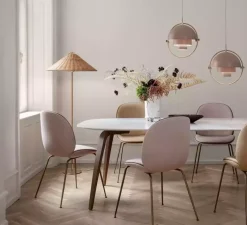 Lampadaire*Gubi Lampadaire, 9602, saule, osier, laiton, Ø63cm, H152cm - marron, laiton