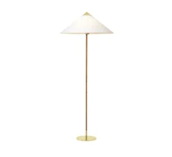 Lampadaire*Gubi Lampadaire, 9602, toile, laiton, Ø24cm, H152cm - blanc, laiton