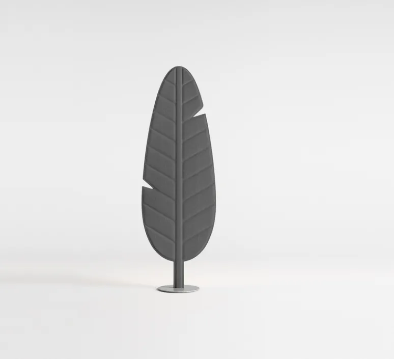Lampadaire*Rotaliana Lampadaire acoustique, Eden F1 feuille de bananier, , LED, 2700K, 3500 lm, L60cm, H180cm - gris fumé