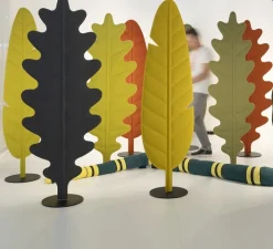 Lampadaire*Rotaliana Lampadaire acoustique, Eden F1 feuille de bananier, , LED, 2700K, 3500 lm, L60cm, H180cm - gris fumé