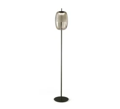 Lampadaire, Adamas, verre fumé, structure noire, LED, dim, 2700K, 624 lm, Ø28,5cm, H180cm - Panzeri