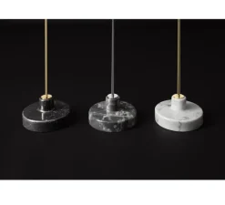 Lampadaire*Tato Italia Lampadaire, Alzabile, , LED, 2700K, 806lm, L38cm, H216cm - blanc brillant, laiton, marbre noir