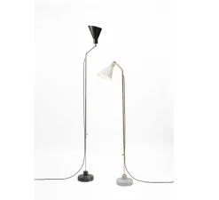 Lampadaire*Tato Italia Lampadaire, Alzabile, , LED, 2700K, 806lm, L38cm, H216cm - blanc brillant, laiton, marbre blanc