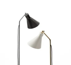 Lampadaire*Tato Italia Lampadaire, Alzabile, , LED, 2700K, 806lm, L38cm, H216cm - blanc brillant, laiton, marbre blanc
