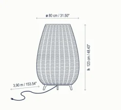 Lampadaire*Bover Lampadaire, Amphora 2, , IP66, Ø80cm, H123cm - beige