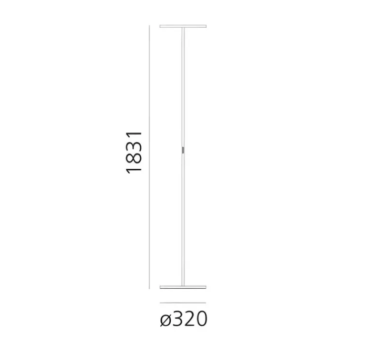 Lampadaire*Artemide Lampadaire, Athena, , LED, dim, 2700K, 3266 lm, Ø32cm, H183,1cm - blanc
