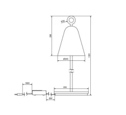 Lampadaire, Bella, noir, Ø20cm, H135cm - Herstal