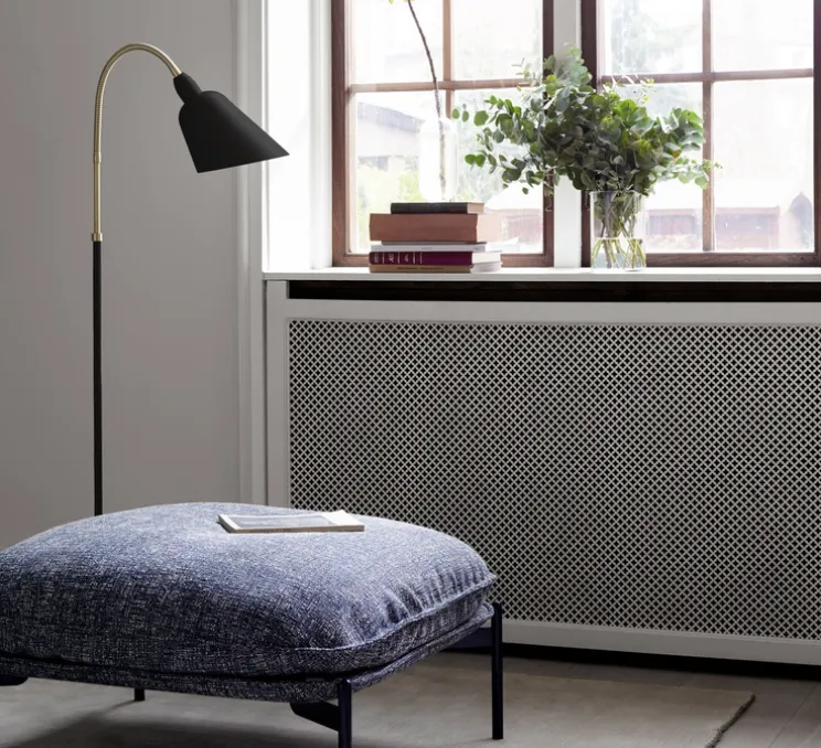 Lampadaire, BELLEVUE, noir, laiton, H130cm - Andtradition