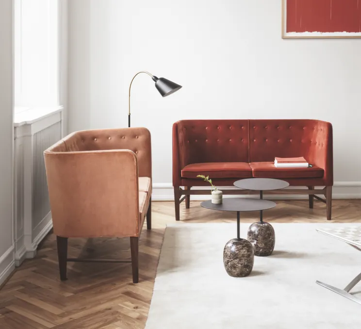 Lampadaire, BELLEVUE, noir, laiton, H130cm - Andtradition