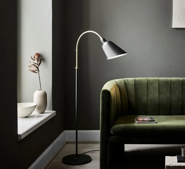 Lampadaire, BELLEVUE, noir, laiton, H130cm - Andtradition