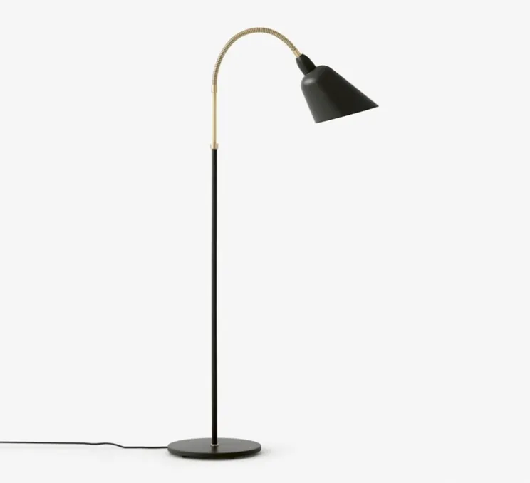 Lampadaire, BELLEVUE, noir, laiton, H130cm - Andtradition