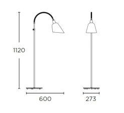 Lampadaire, BELLEVUE, noir, laiton, H130cm - Andtradition