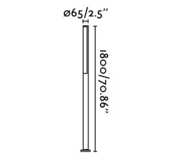 Lampadaire*Faro lampadaire, BERET-3, gris, 0LED, 4000K, 625lmL6,5cm, H180cm - noir