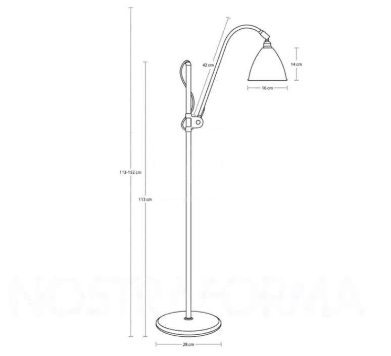 Lampadaire*Gubi Lampadaire, Best-Lite BL3 small, , Ø28cm, H113-152cm - noir