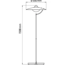 Lampadaire*DCW éditions Paris Lampadaire, Biny Floor, , LED, dim, 2700K, 900 lm, Ø55cm, H159,8cm - noir