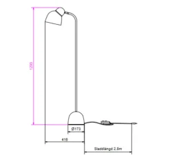 Lampadaire*Belid Lampadaire, Bird, , Ø17,3cm, H129,3cm - sable et laiton