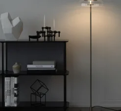 Lampadaire, Blossi, or, transparent, Ø29cm, H120cm - Nuura