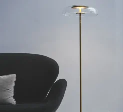 Lampadaire, Blossi, or, transparent, Ø29cm, H120cm - Nuura